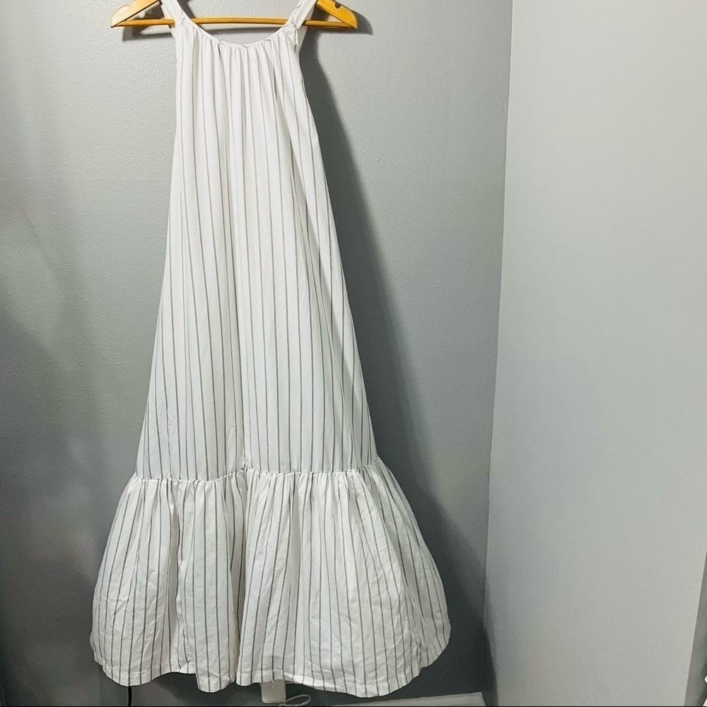 3.1 Phillip Lim Striped Tent Dress size 10 white with light brown strips D130 - Picture 3 of 14